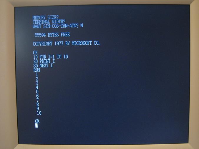 Microsoft basic. Альтаир Бейсик Майкрософт.